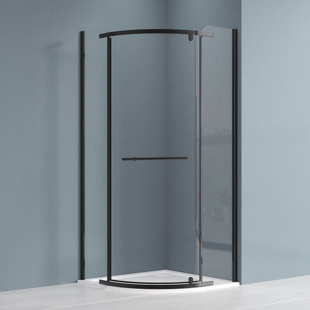 Roth Jandis kabina prysznicowa 90x90 cm półokrągła czarny mat/szkło przezroczyste N0801