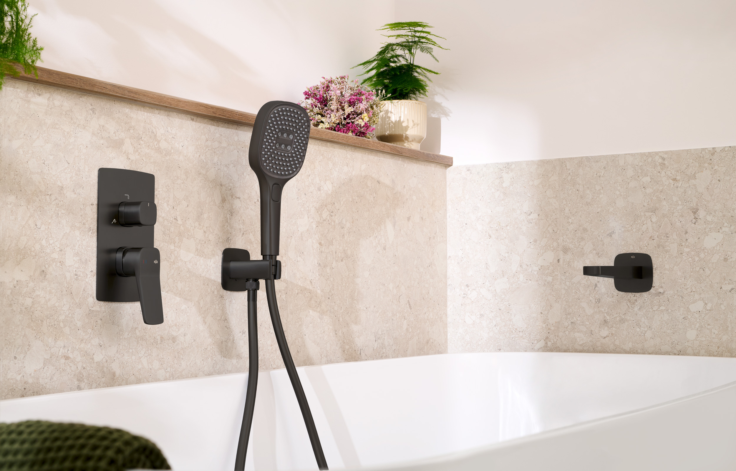 KFA Armatura Malaga Black zestaw prysznicowy podtynkowy z deszczownicą czarny 4529-301-81 - Wysyłka w 24h