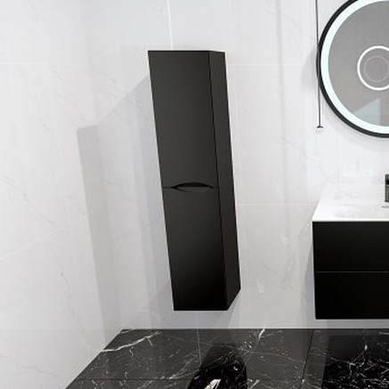 LaVita Kolorado szafka boczna 140 cm wysoka wisząca czarny mat