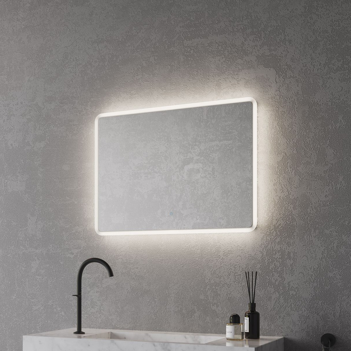 Nordlux Dovina lustro 60x80 cm prostokątne z oświetleniem LED białe 2310271000