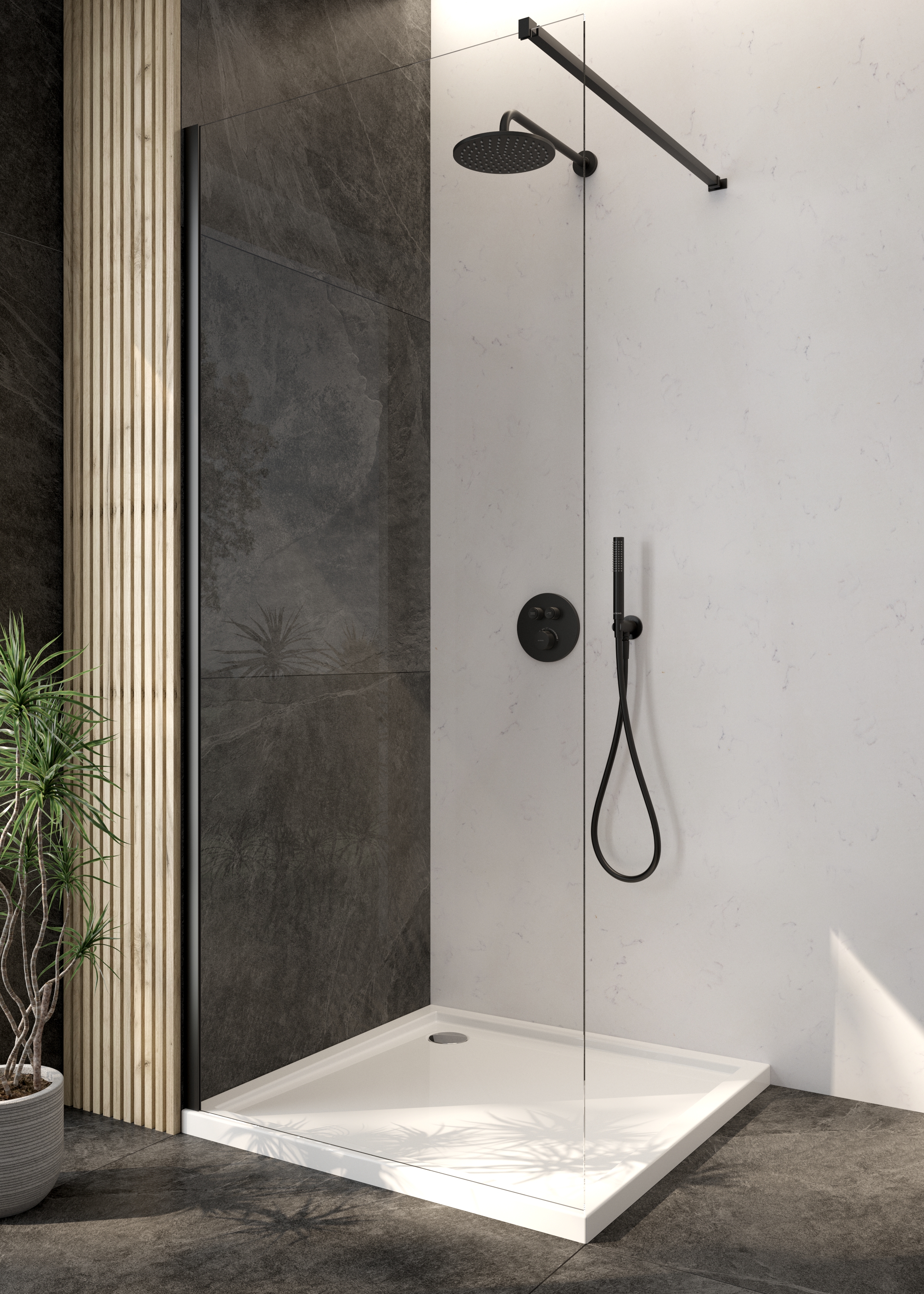 Zestaw Oltens Onega bateria podtynkowa z deszczownicą 22 cm Atran i kompletem prysznicowym Ume czarny mat 36622300 - Wysyłka w 24h