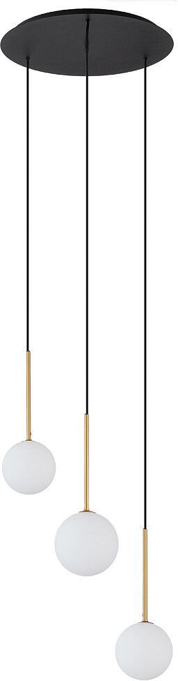 Nowodvorski Lighting Karo lampa wisząca 3x12 W biała-czarna-złota 10304