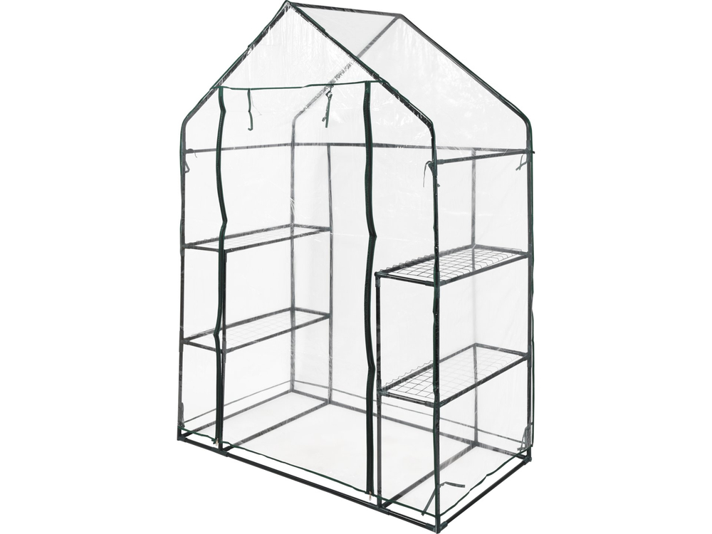 Mini szklarnia przydomowa, foliak z 4 półkami, 143 x 73 x 195 cm | 90030