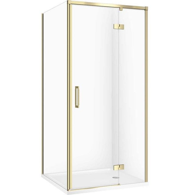 CERSANIT Kabina prysznicowa LARGA złota, prawa 90x90 szkło transparen