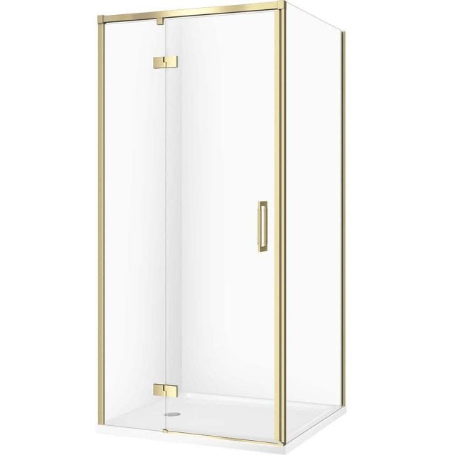 CERSANIT Kabina prysznicowa LARGA złota, lewa 80x80 szkło transparent