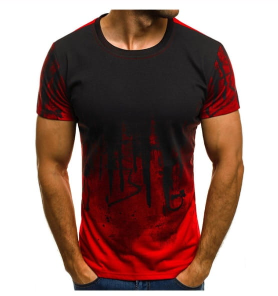 T-SHIRT MĘSKI MOZAIKA CZERWONY XXS-4XL