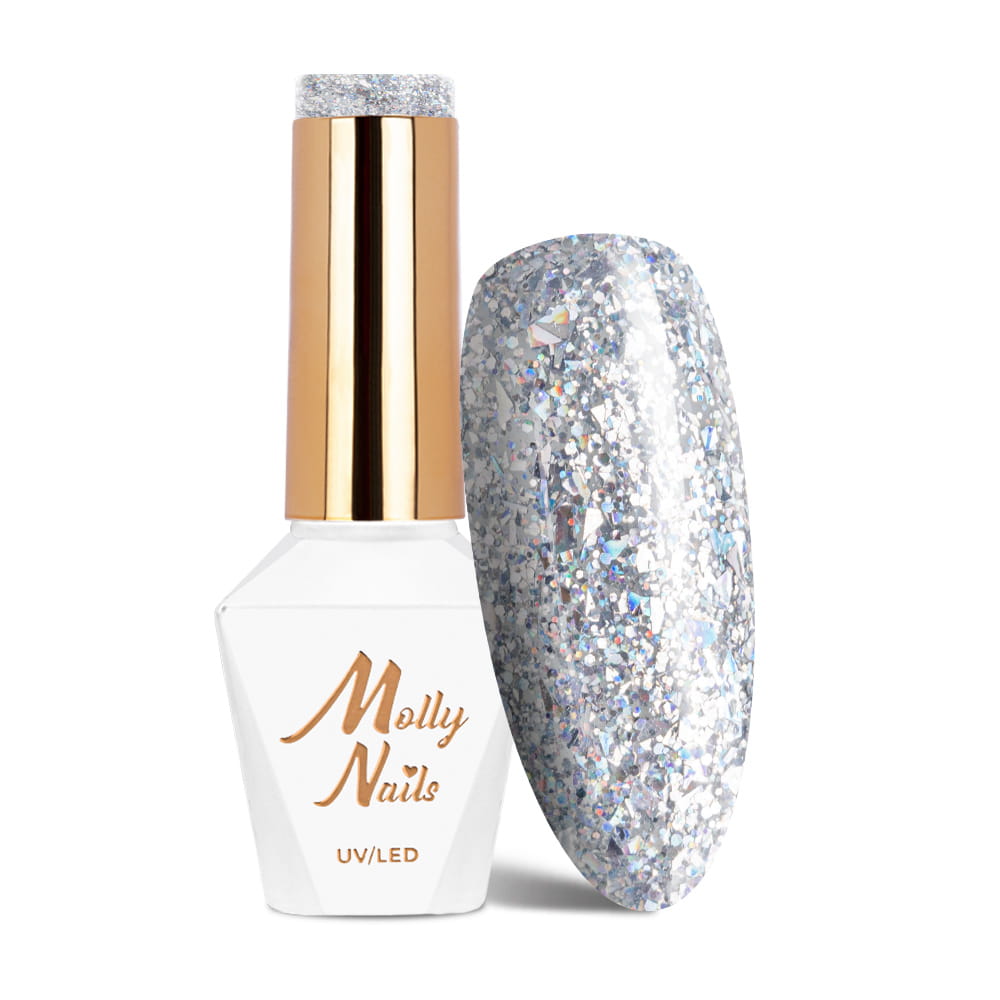 Lakier hybrydowy LED/UV Gel Polish Molly Nails Crushed Diamonds Nr 531 Exclusive Moi HEMA/Di-HEMA Free 8g