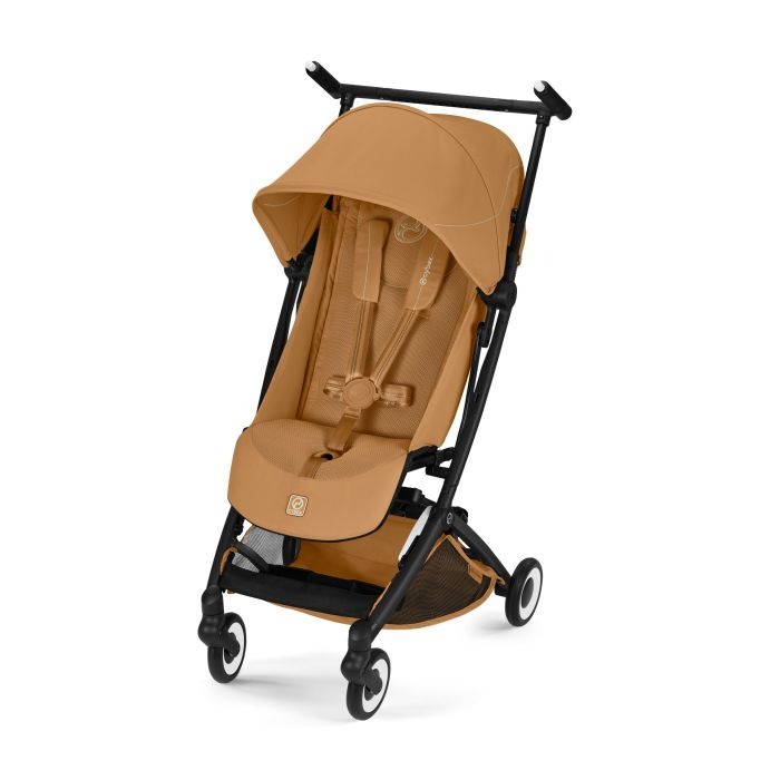 Cybex Libelle 2026 - ultrakompaktowy wózek spacerowy-Cinnamon Yellow (Black Frame)
