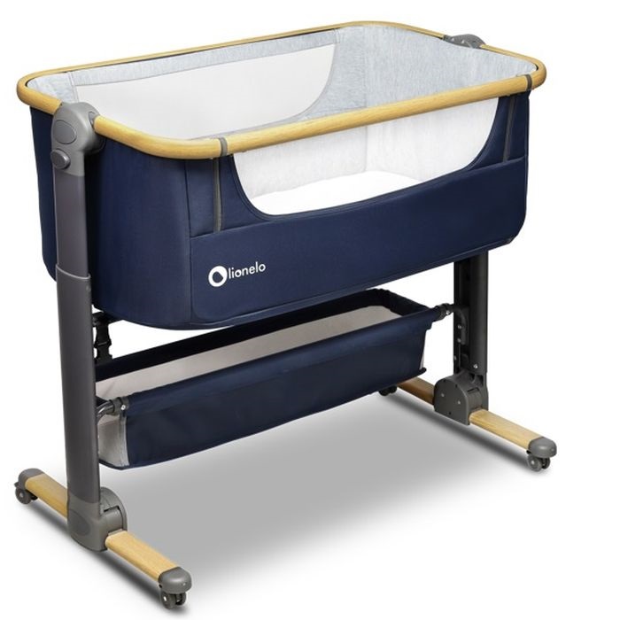 Lionelo Timon - Łóżeczko dostawne 3w1 Blue Navy + materacyk Fiki Miki gratis