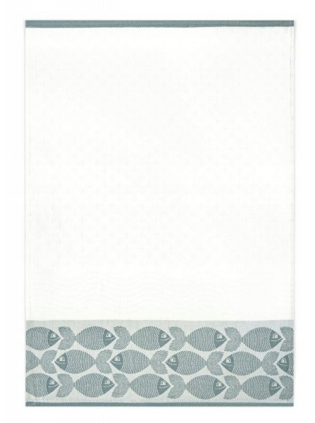 Ścierka kuchenna z bawełny egipskiej 50x70 wz. Ryby Fala 9240/2