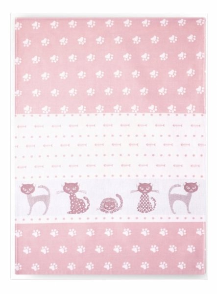 Ścierka kuchenna z bawełny egipskiej 50x70 wz. Maru 8588/2 róż