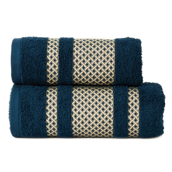 Ręcznik Lionel 50x90 kolor granatowy ze złotą bordiurą