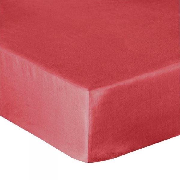 Prześcieradło satynowe bez gumki 160x220 - czerwone