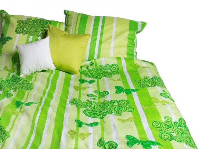 Pościel satynowa Valentini Bianco 160x200 + 2x70x80 wz. Lyon