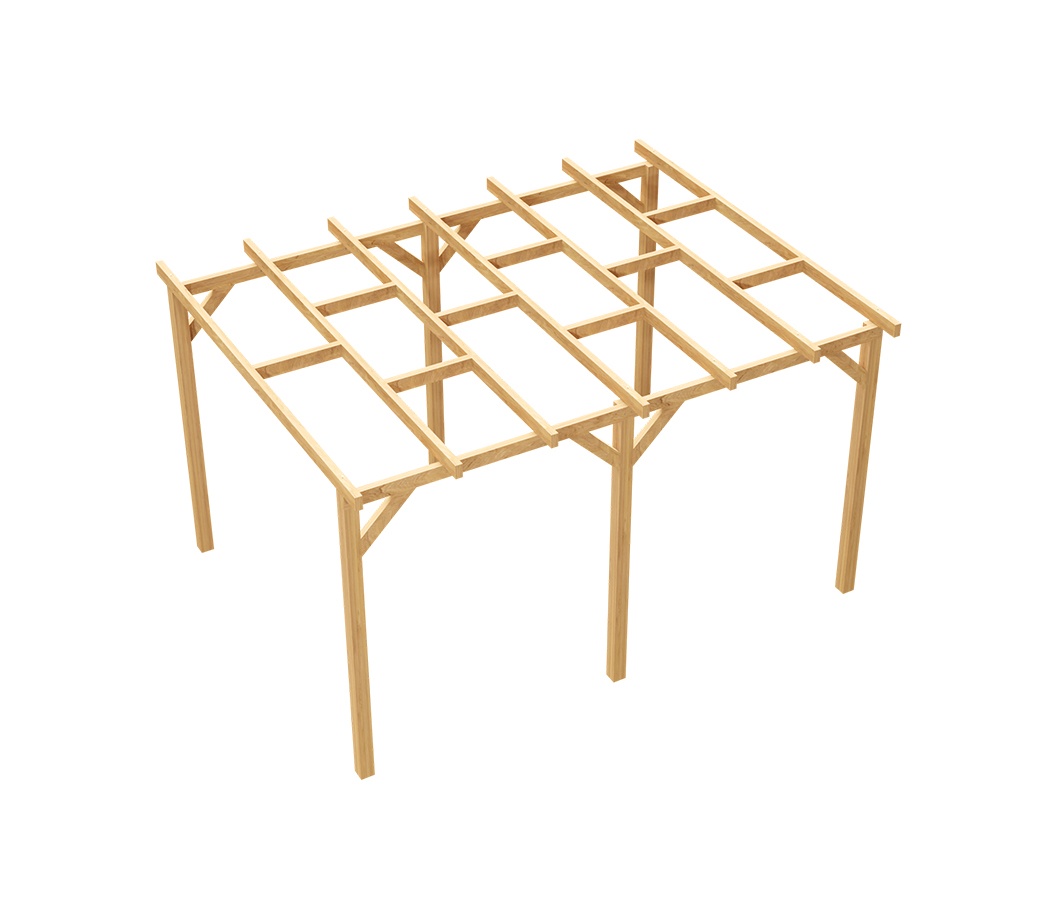 Zadaszenie tarasu 300 x 370 cm pergola ogrodowa wolnostojąca drewniana słupek 210