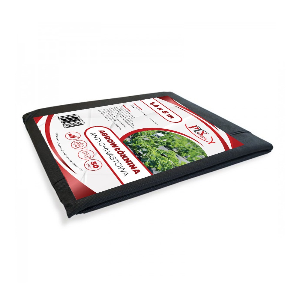 Agrowłóknina czarna 1,6 x 5m 50gr/m2 PLX