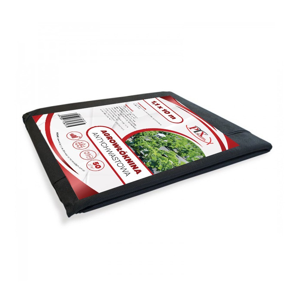 Agrowłóknina czarna 1,1x 10m 50gr/m2 PLX