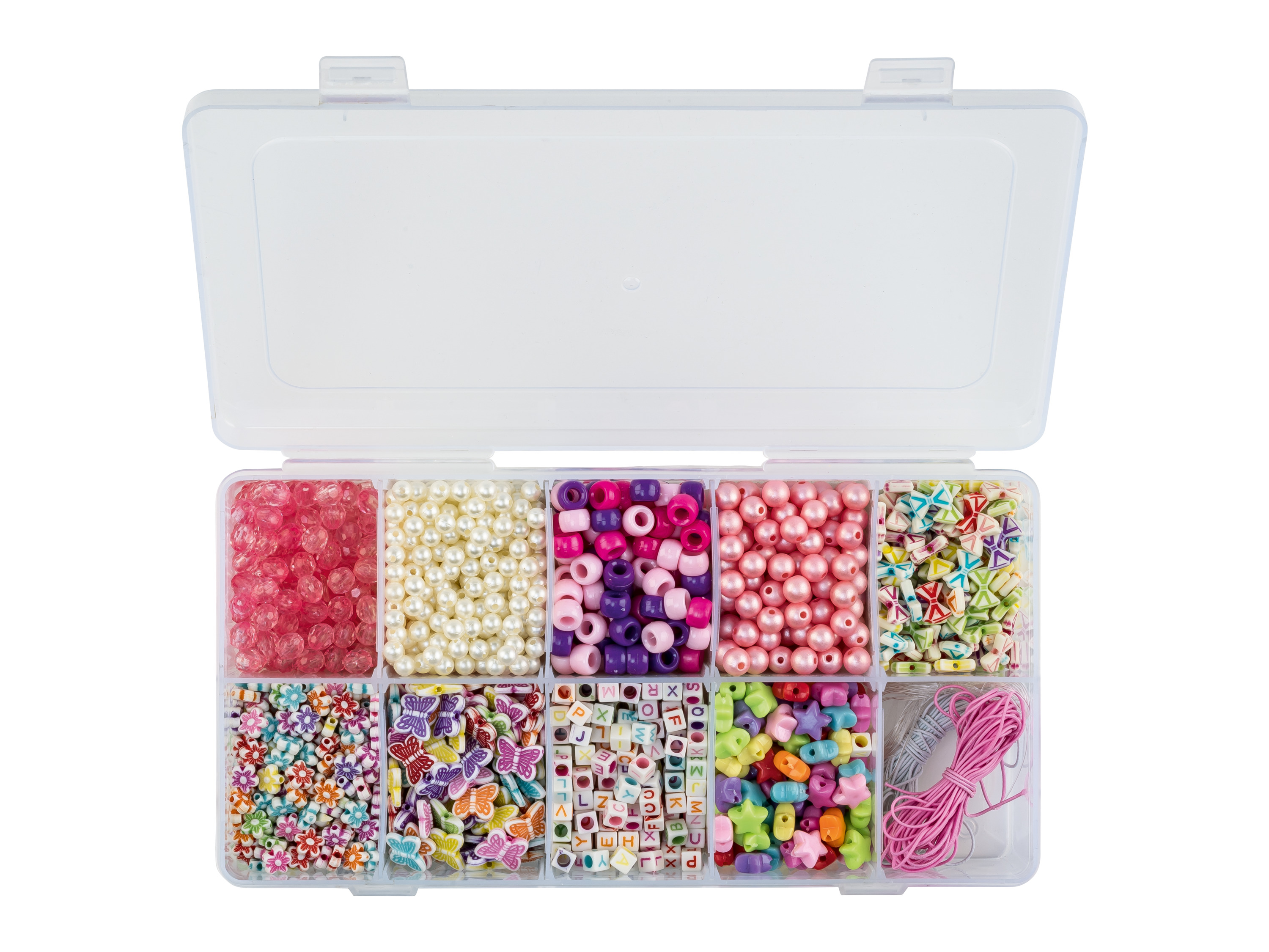 crelando Zestaw koralików do tworzenia biżuterii Różowy