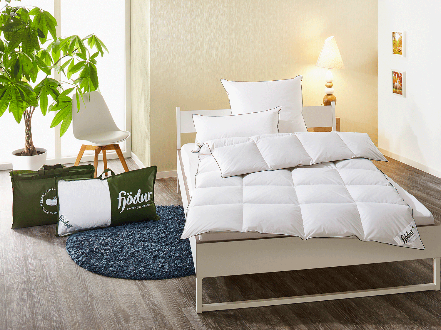 Fjödur Kołdra puchowa kasetowa, ciepła 155 X 220 CM