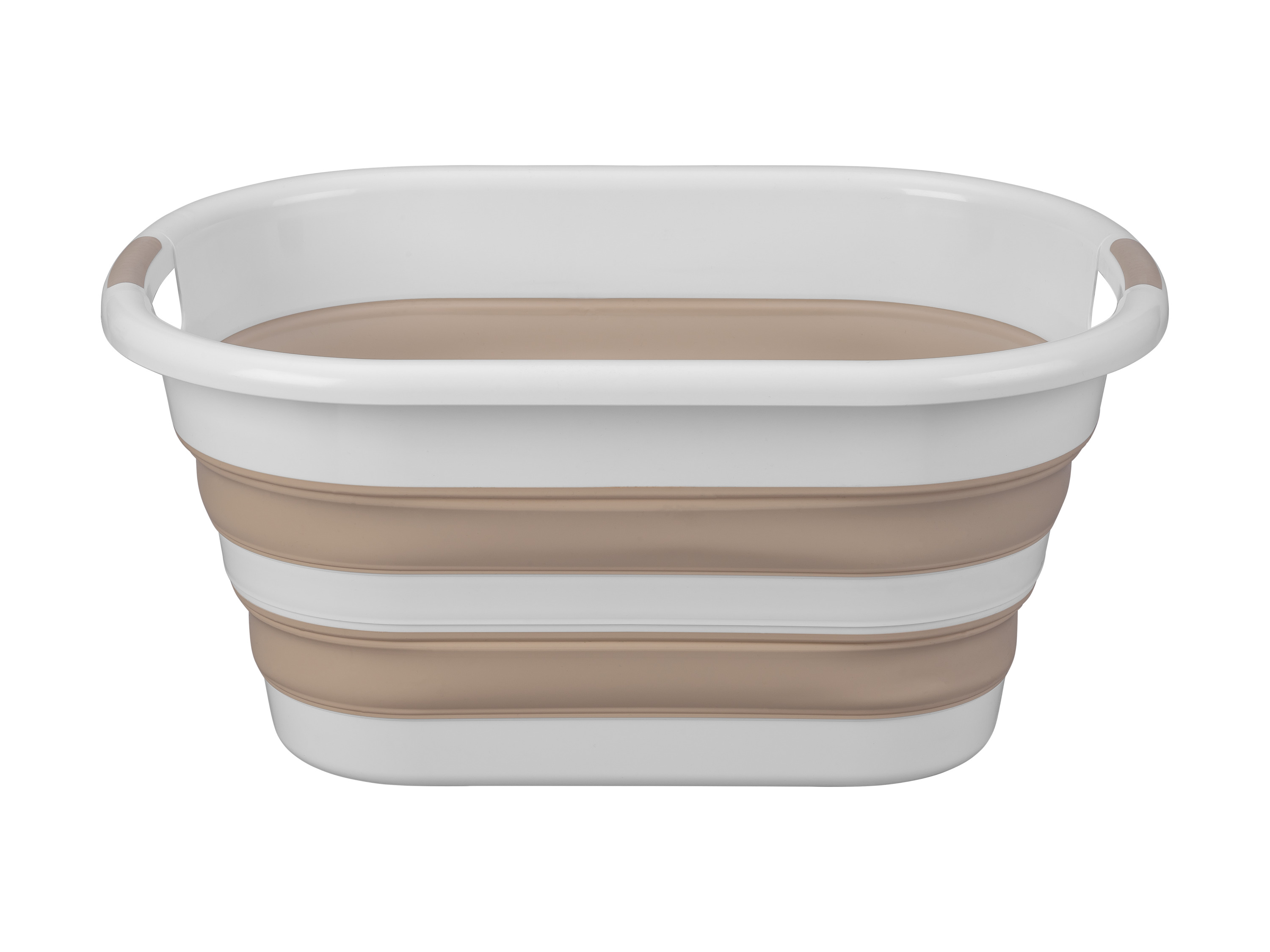 W5 Składany kosz na pranie, ok. 37 l Biały/beżowy