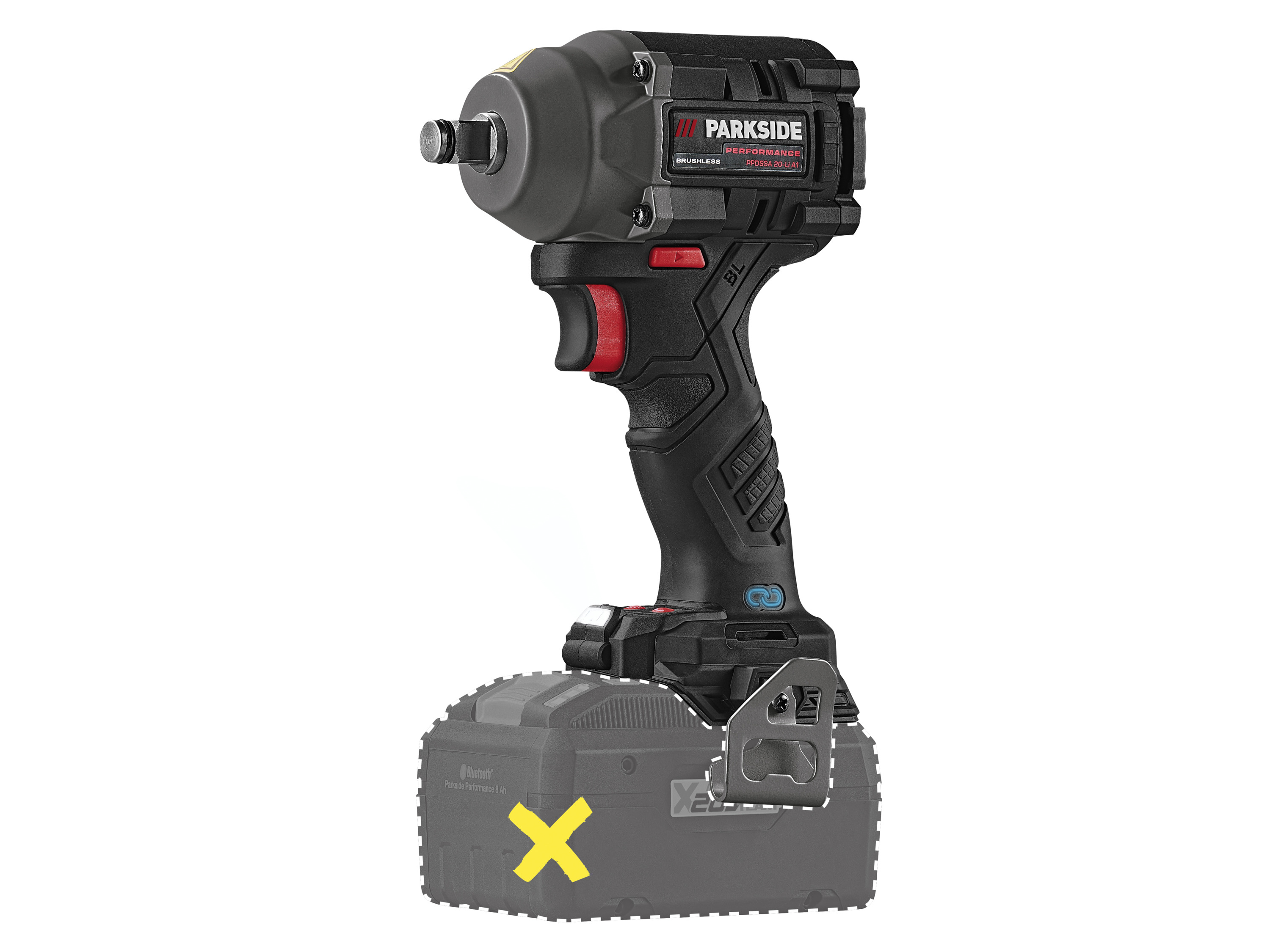 Parkside Performance Akumulatorowy klucz udarowy, 20 V, Ppdssa 20-Li A1 bez akumulatora i ładowarki