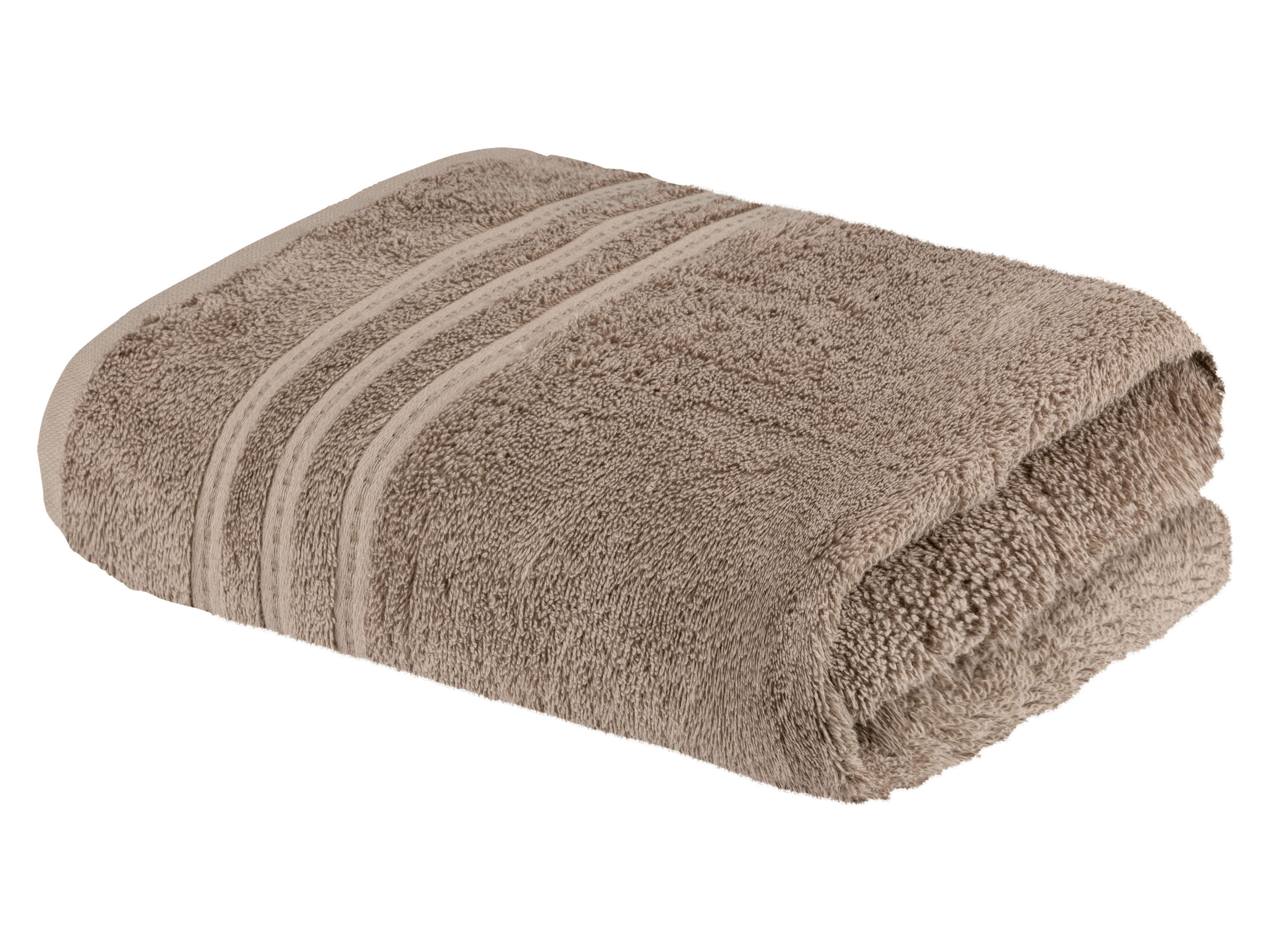 Livarno home Ręcznik frotté, 70 x 140 cm, 1 sztuka Beżowy/ paski