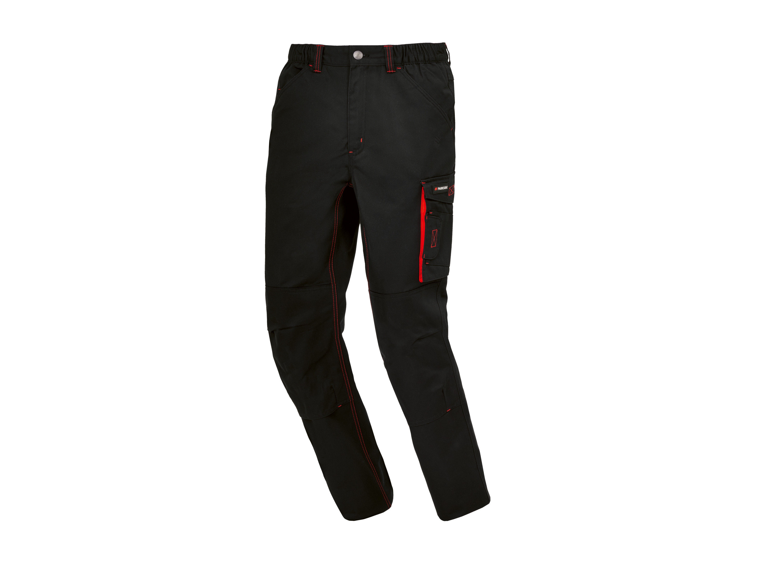 Parkside Spodnie robocze męskie ocieplane Czarny/czerwony, 50