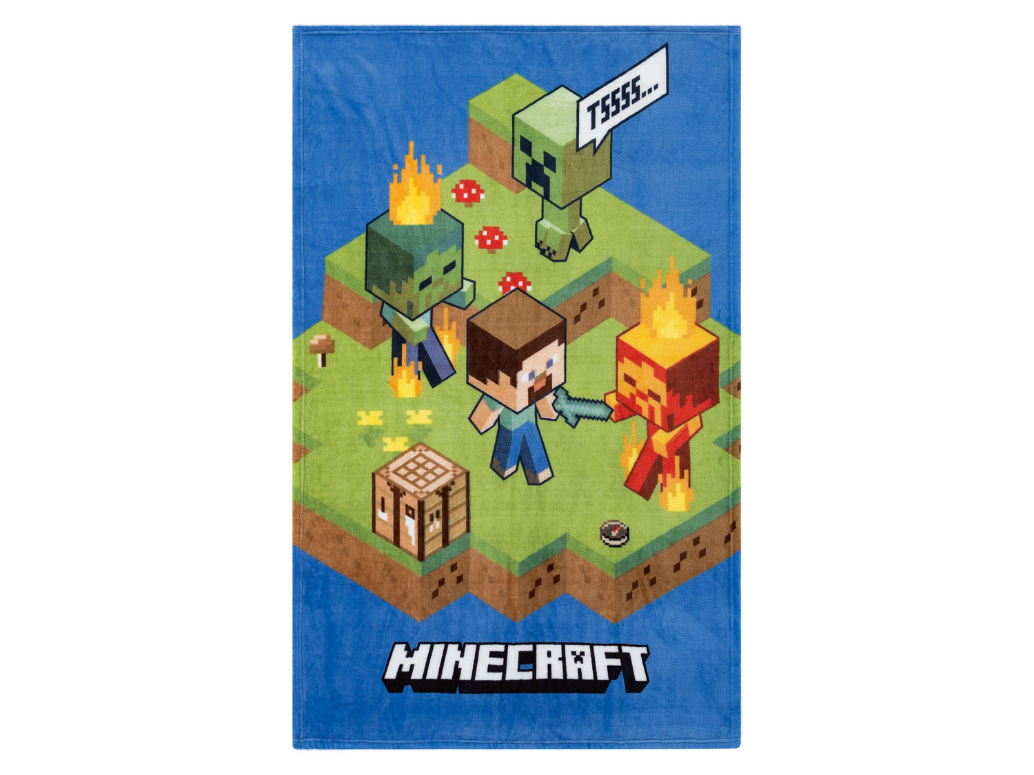 Minecraft Koc, 100 x 150 cm Niebieski/wzorzysty