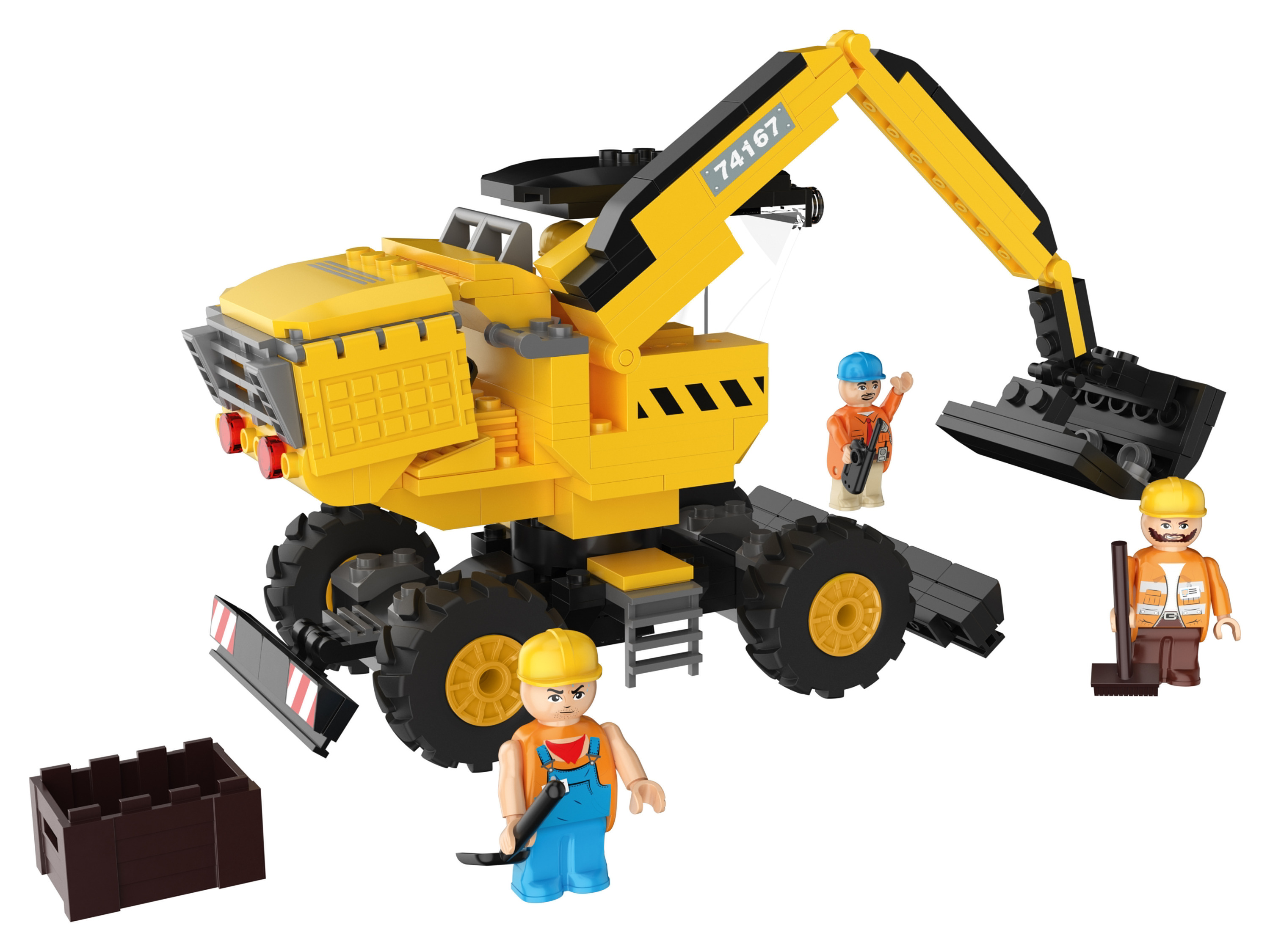 Playtive Clippys Pojazd z klocków Clippys Koparka