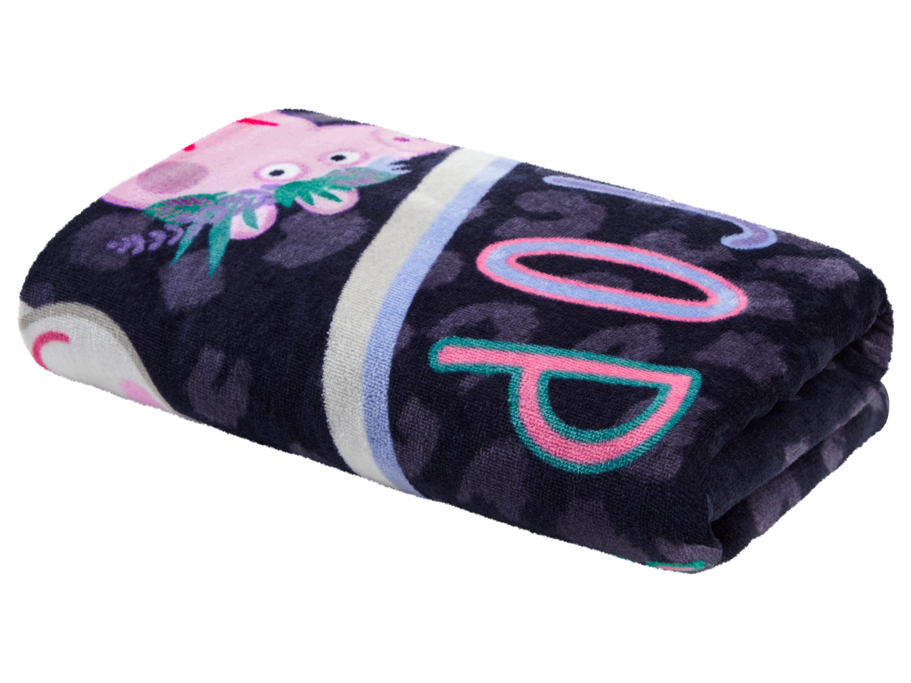 Ponczo kąpielowe lub ręcznik dziecięcy z kolekcji Świnka Peppa Ręcznik, Czarny