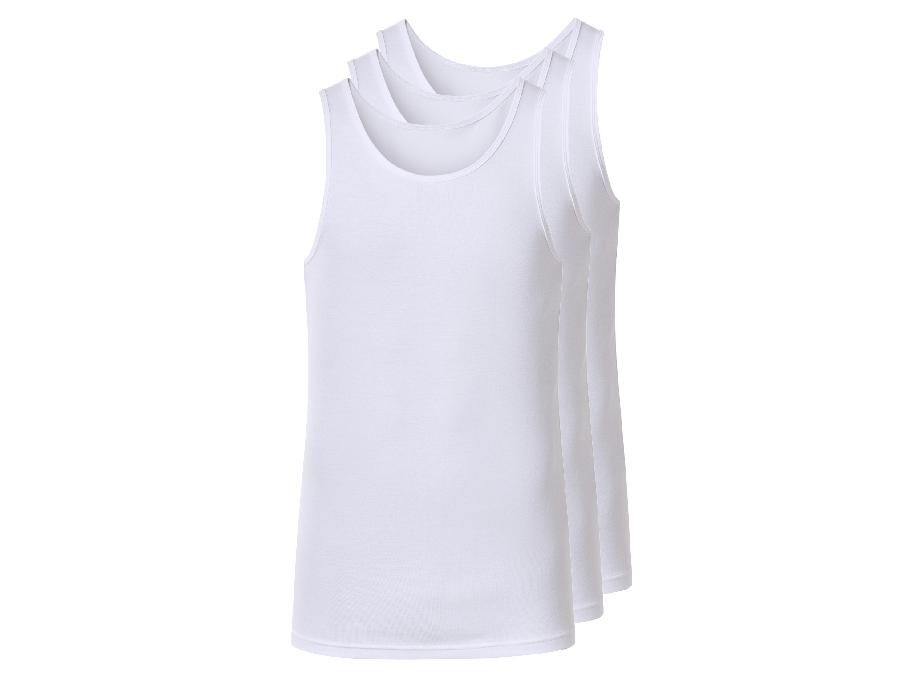 esmara Men Podkoszulki męskie z bawełny, 3 sztuki Biały, 10/4Xl