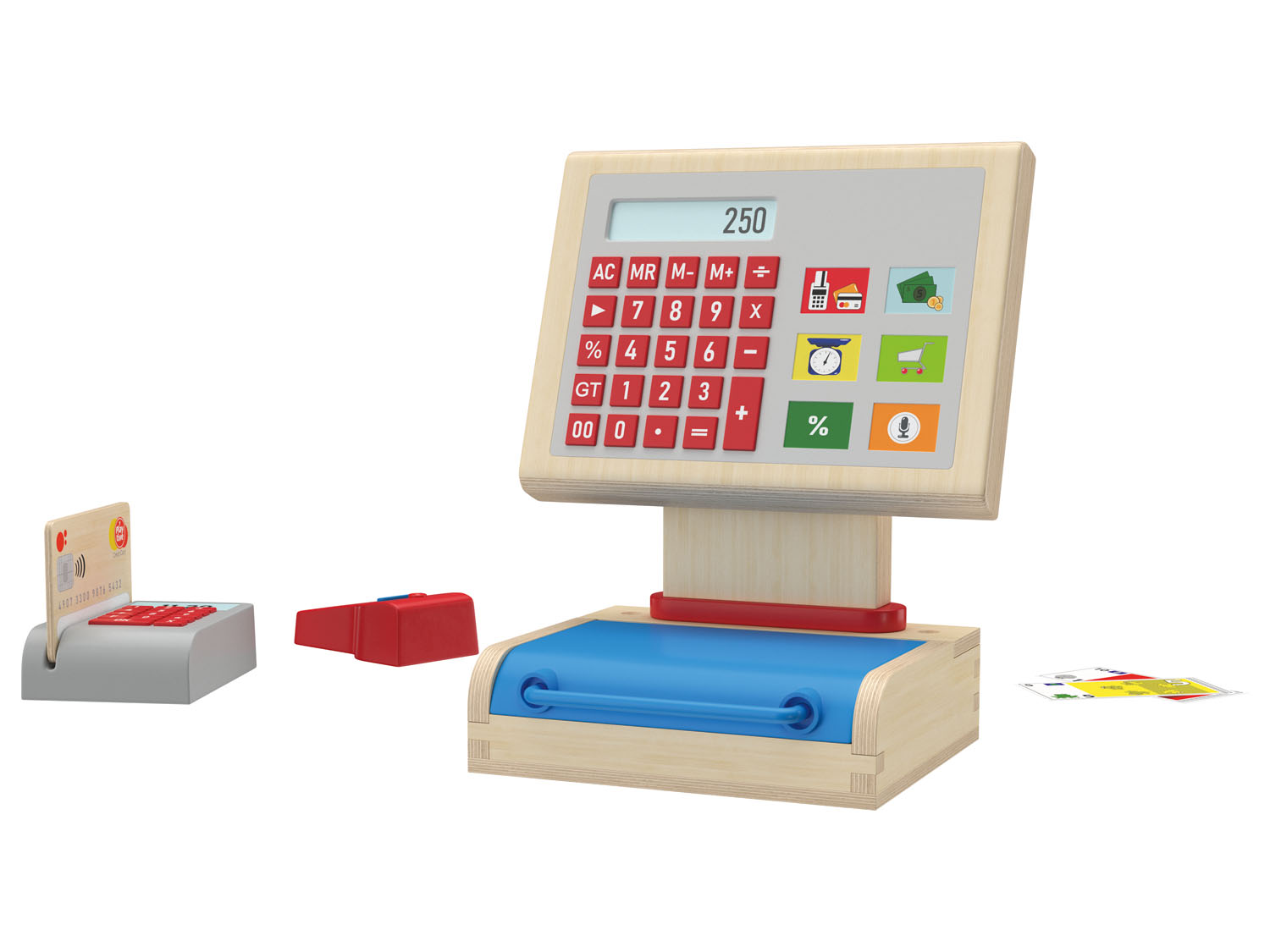 Playtive Zestaw zabawek drewnianych, 1 komplet Kasa