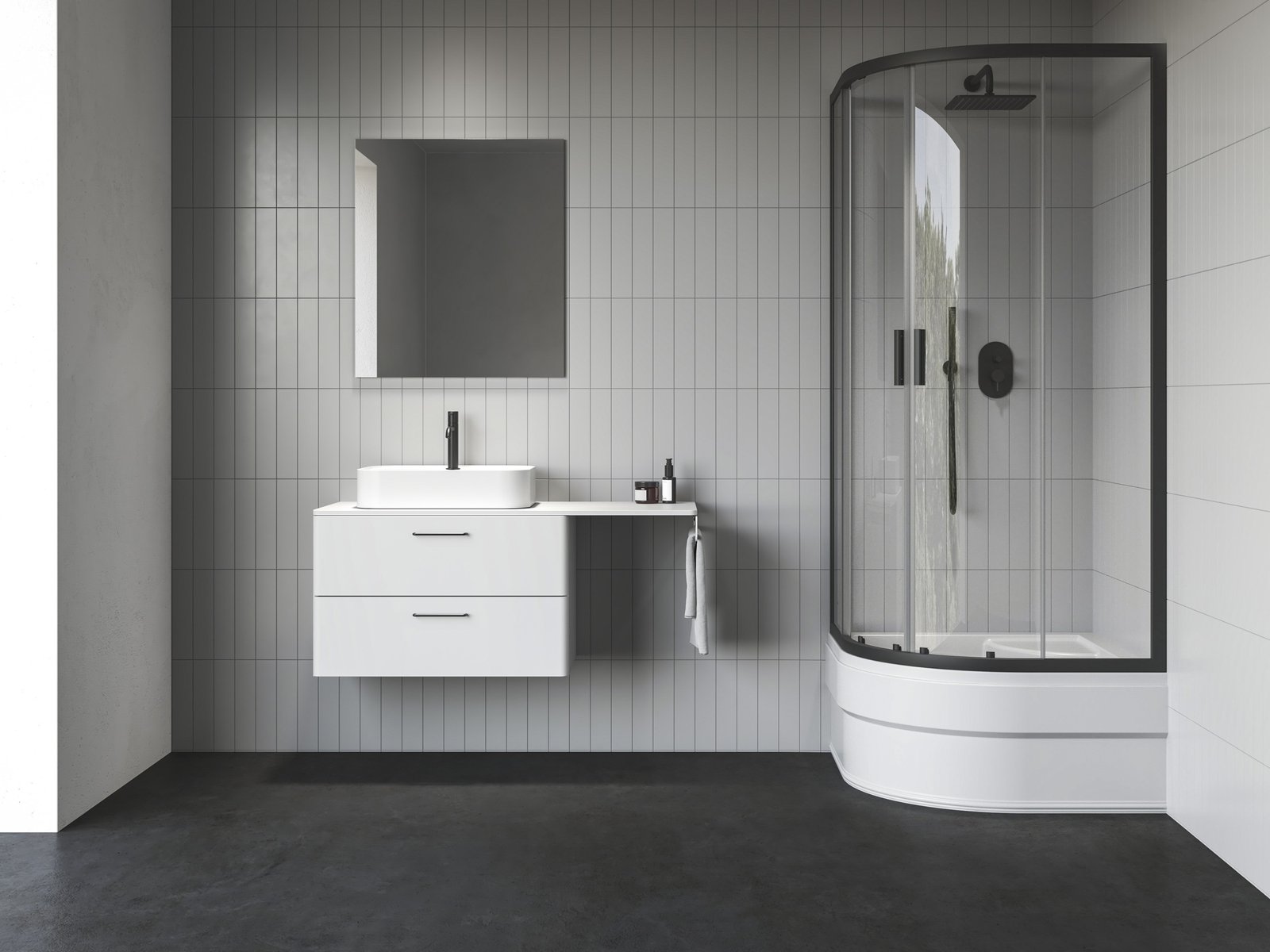 Darmowa Dostawa - Kabina prysznicowa 90x90 cm półokrągła czarny mat/szkło przezroczyste Ravak Blix II 3BM70340Z1