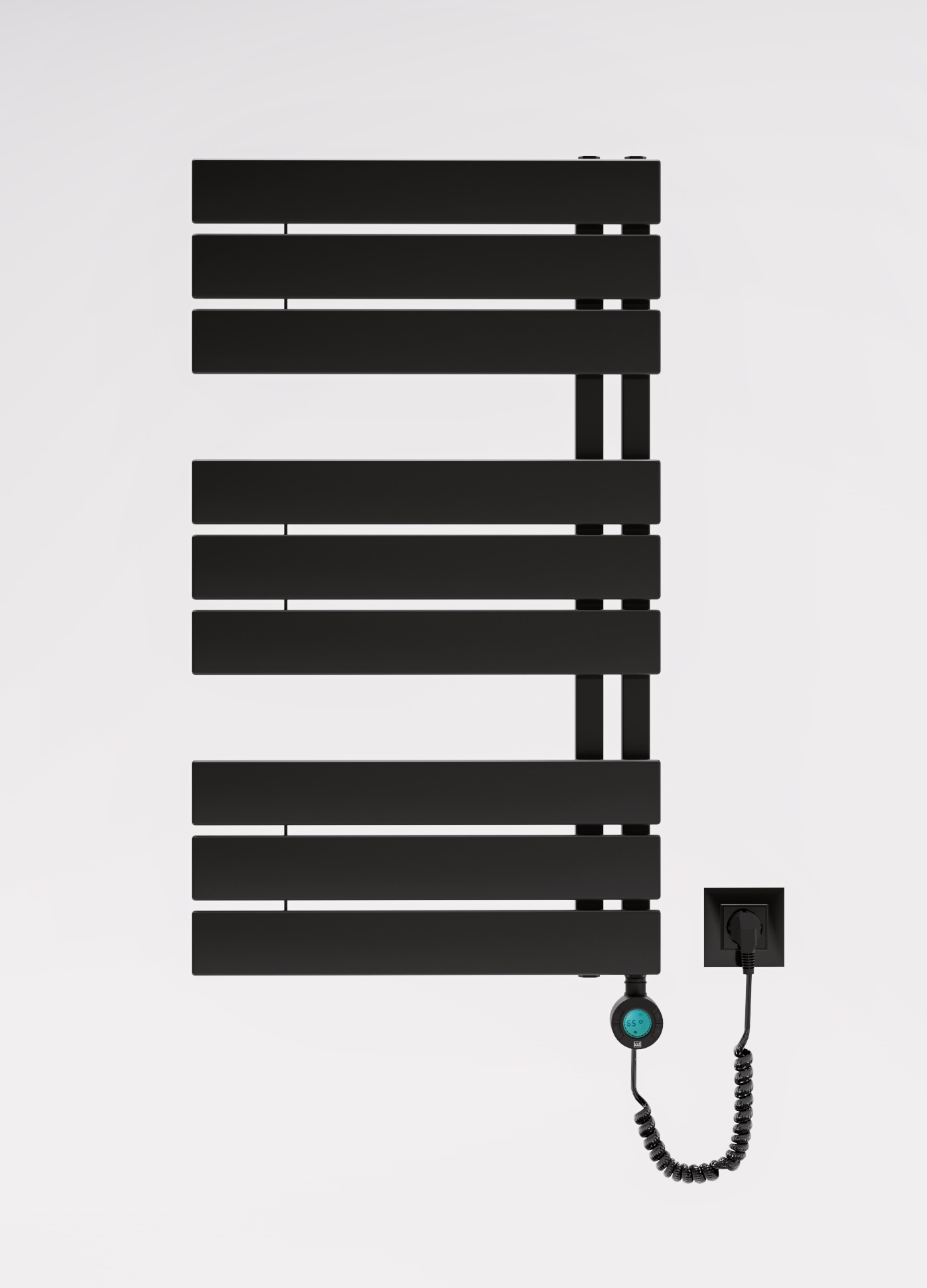 Darmowa Dostawa - Grzejnik elektryczny z grzałką 111x50 cm czarny Luxrad Nobile abset10150