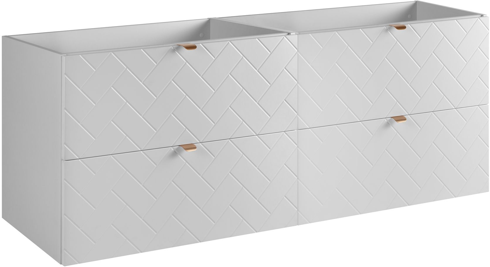 Darmowa Dostawa - Zestaw 2 szafek łazienkowych 160x46x60.7 cm podumywalkowa wisząca biała Rodan Trend abset10874