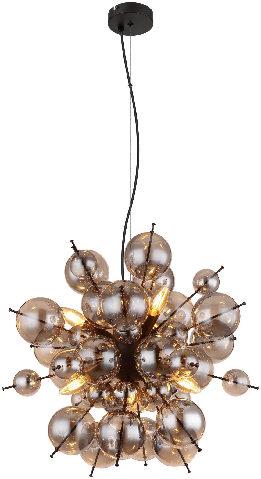 Darmowa Dostawa - Lampa wisząca 6x25 W czarna-przydymiona Globo Lighting Udo 15633HS