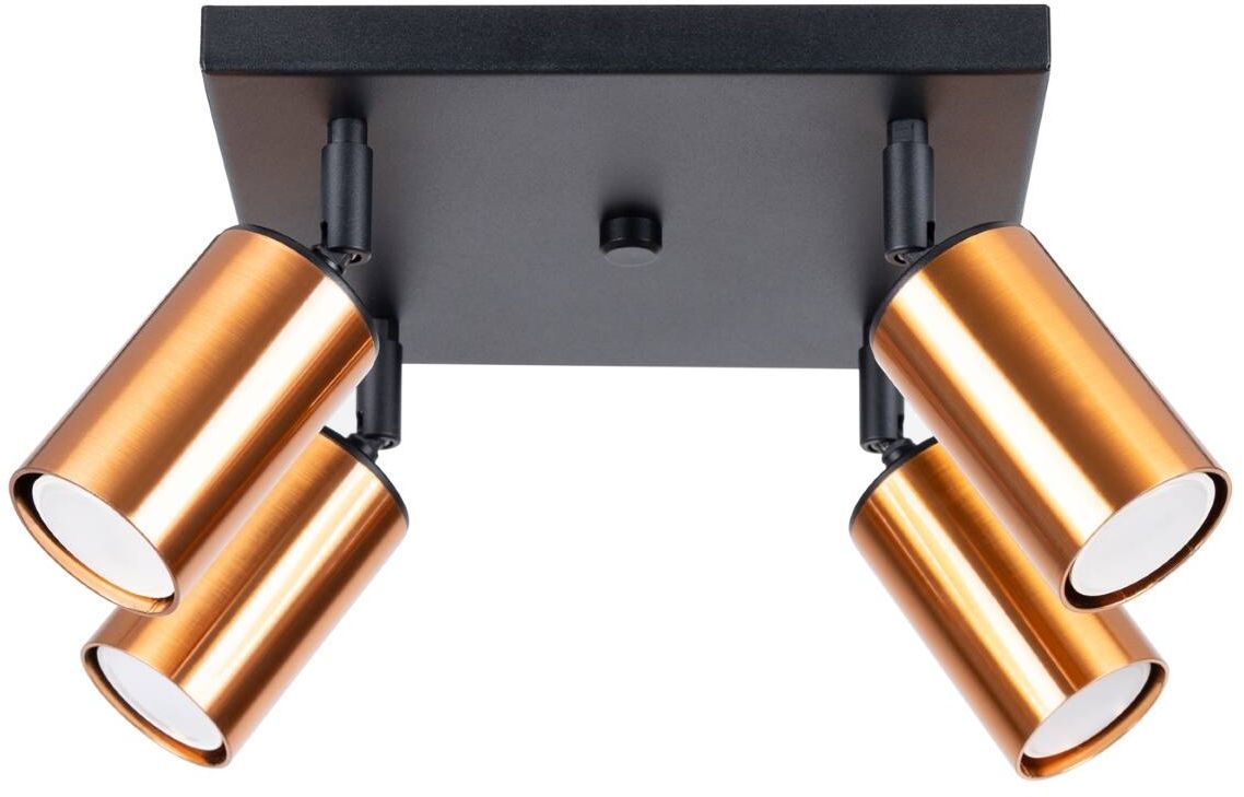 Darmowa Dostawa - Lampa podsufitowa 4x10 W czarna-miedź Sollux Lighting Winx SL1378
