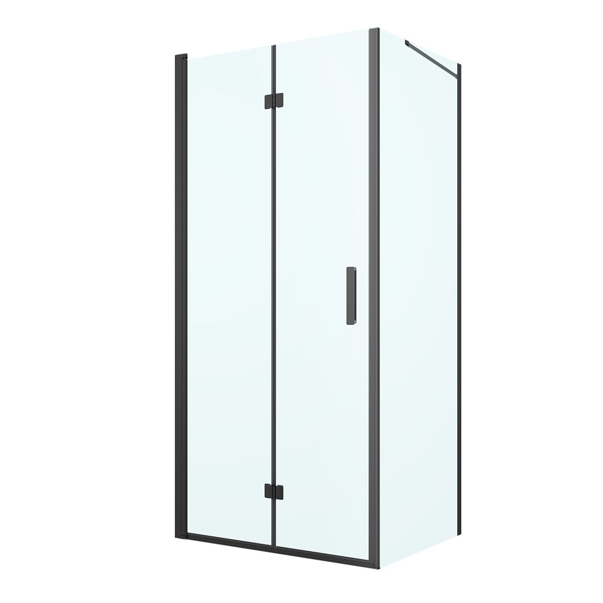 Darmowa Dostawa - Kabina prysznicowa 90x80 cm prostokątna czarny mat/szkło przezroczyste Oltens Hallan 20202300