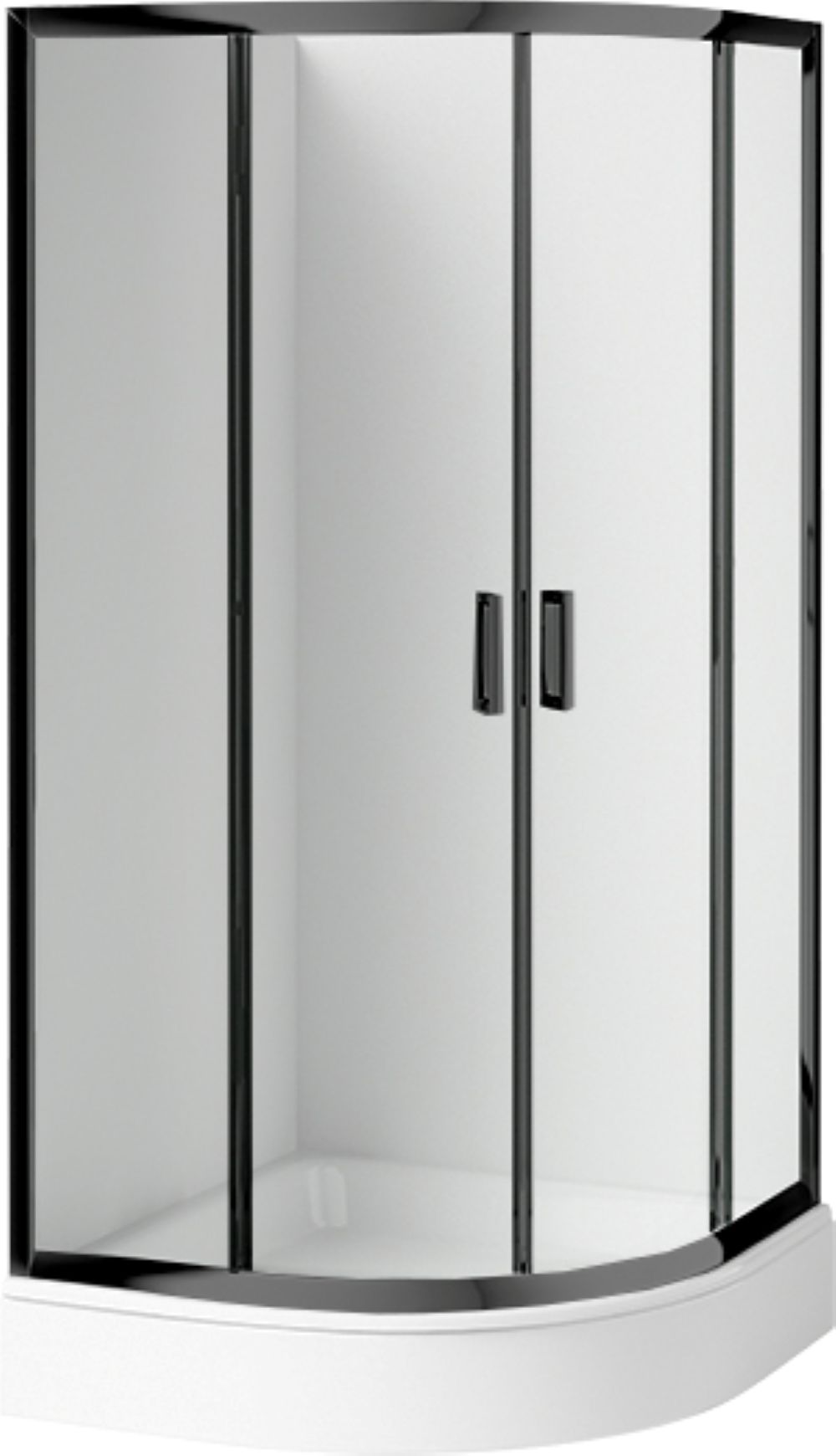 Darmowa Dostawa - Kabina z brodzikiem 90x90 cm półokrągła czarny mat/szkło przezroczyste Deante Funkia KDDZN51K