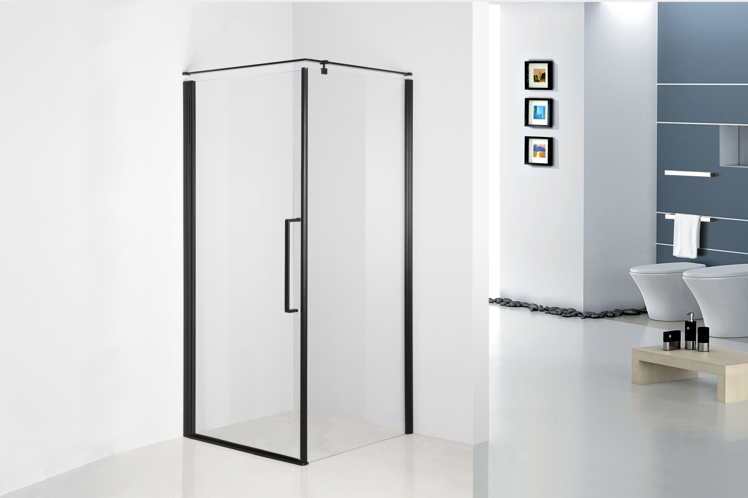 Darmowa Dostawa - Kabina prysznicowa kwadratowa 90x90 cm czarny Sea-Horse Fresh Line BK260T09K