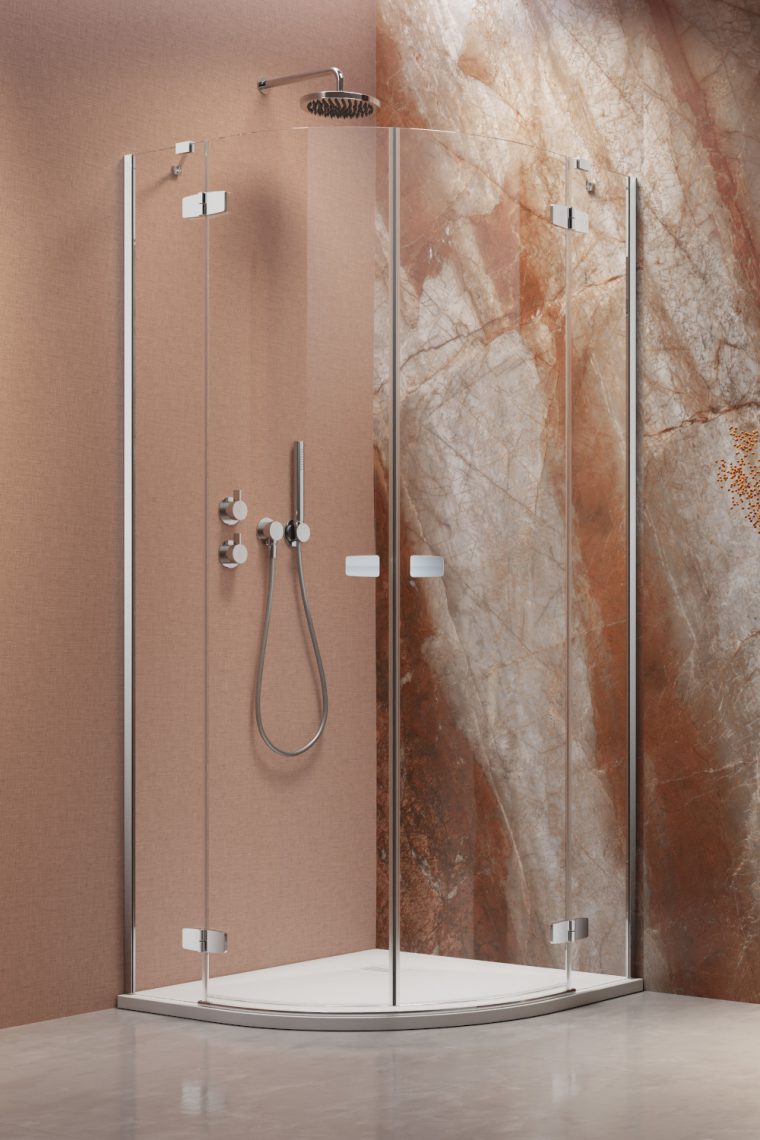 Darmowa Dostawa - Kabina prysznicowa część prawa 90x90 cm półokrągła chrom połysk/szkło przezroczyste Radaway Fuenta Chrome PDD 13840010101R