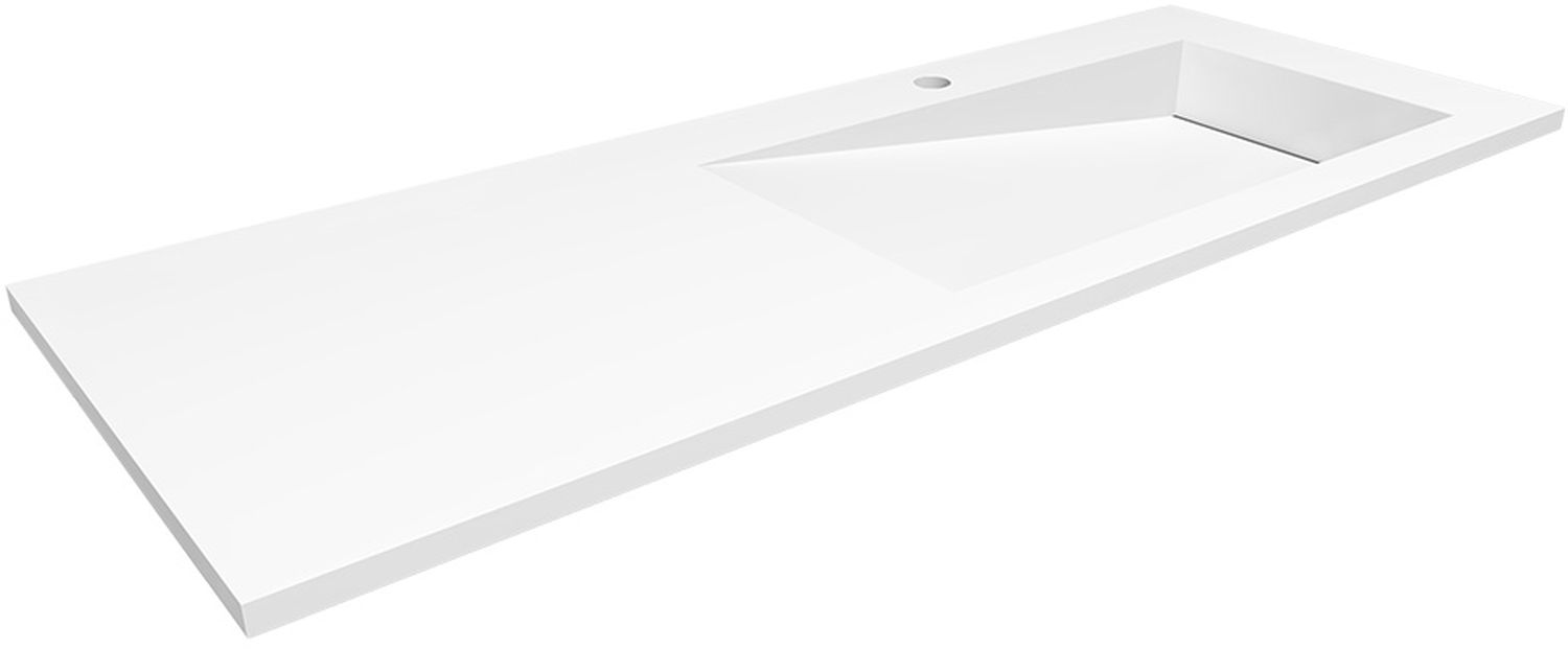 Darmowa Dostawa - Umywalka 120x45 cm prostokątna wpuszczana-z blatem biała Cristalstone Linea Ideal U1200MBPOLBCR