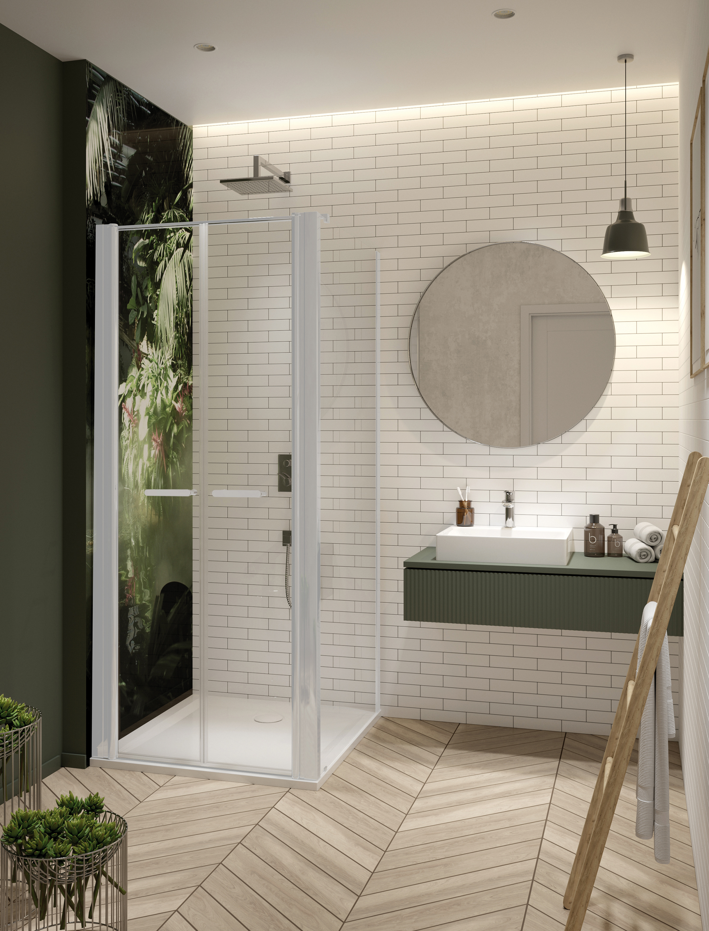 Darmowa Dostawa - Drzwi prysznicowe z profilem 120 cm uchylne biały mat/szkło przezroczyste Sanplast Exa Line 600540096024401