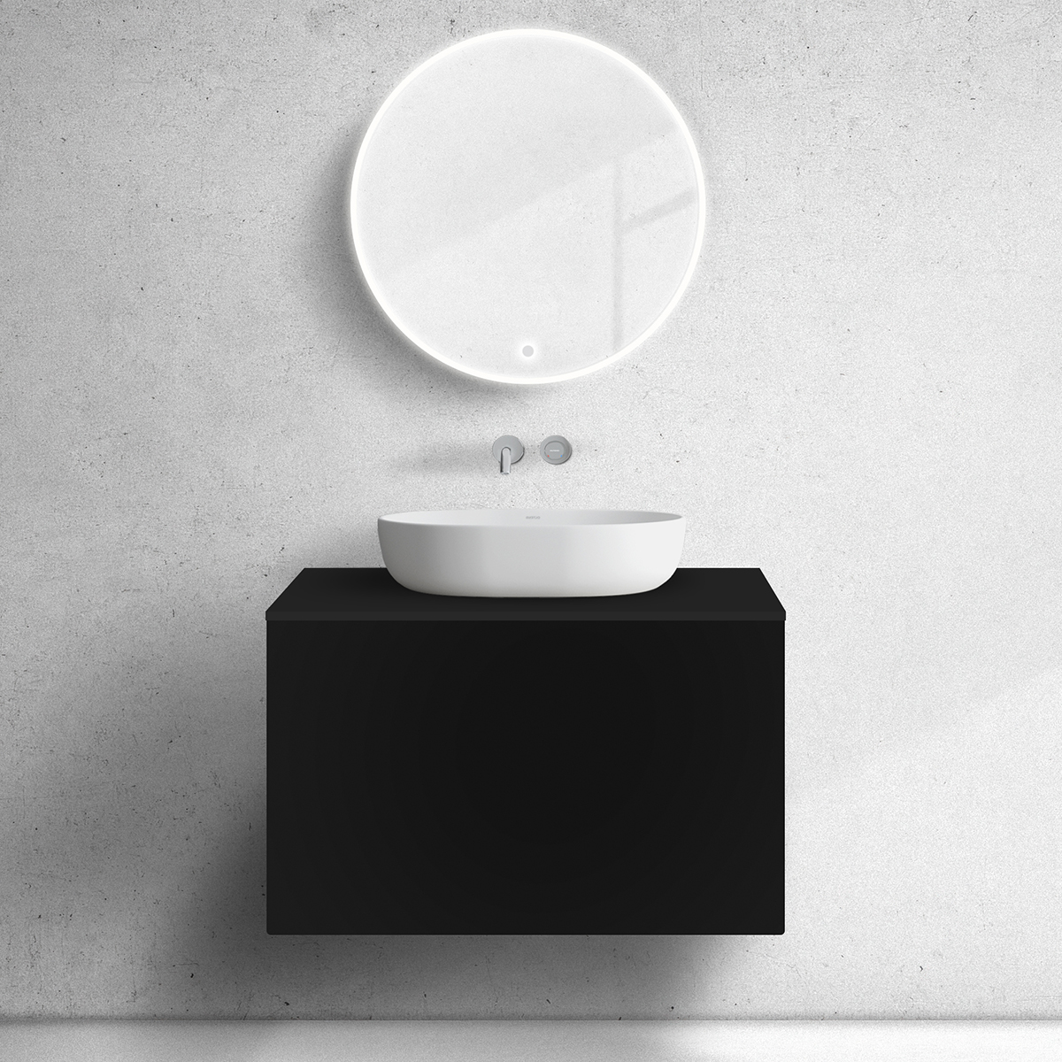 Darmowa Dostawa - Szafka 80x44.7x52 cm podumywalkowa wisząca czarna Oltens Lun 60033300