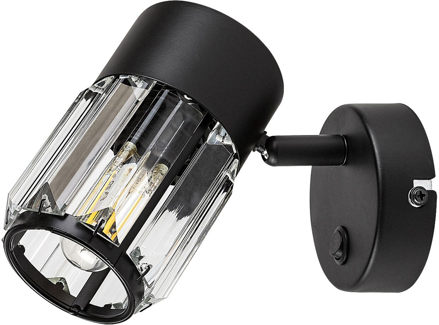 Darmowa Dostawa - Kinkiet 1x15 W czarny-przezroczysty Rabalux Venaro 73059