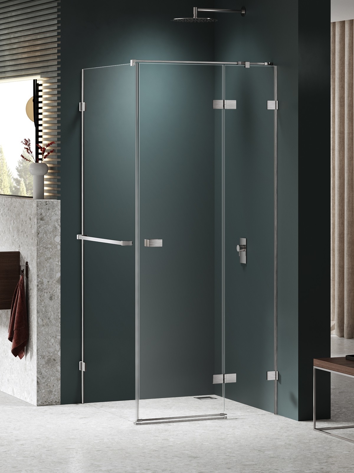 Darmowa Dostawa - Kabina prysznicowa 120x70 cm prostokątna szczotkowany/szkło przezroczyste New Trendy Avexa Nickel Brushed EXK8710