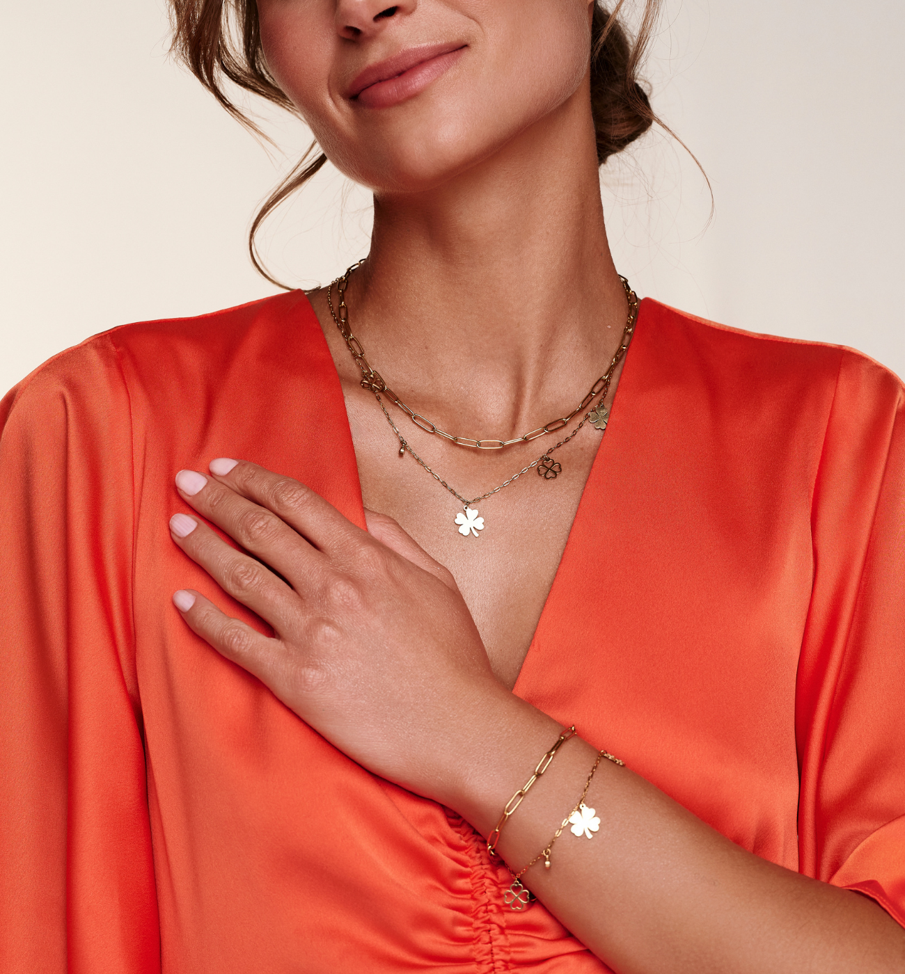 Zestaw biżuterii z koniczynką ZN0186