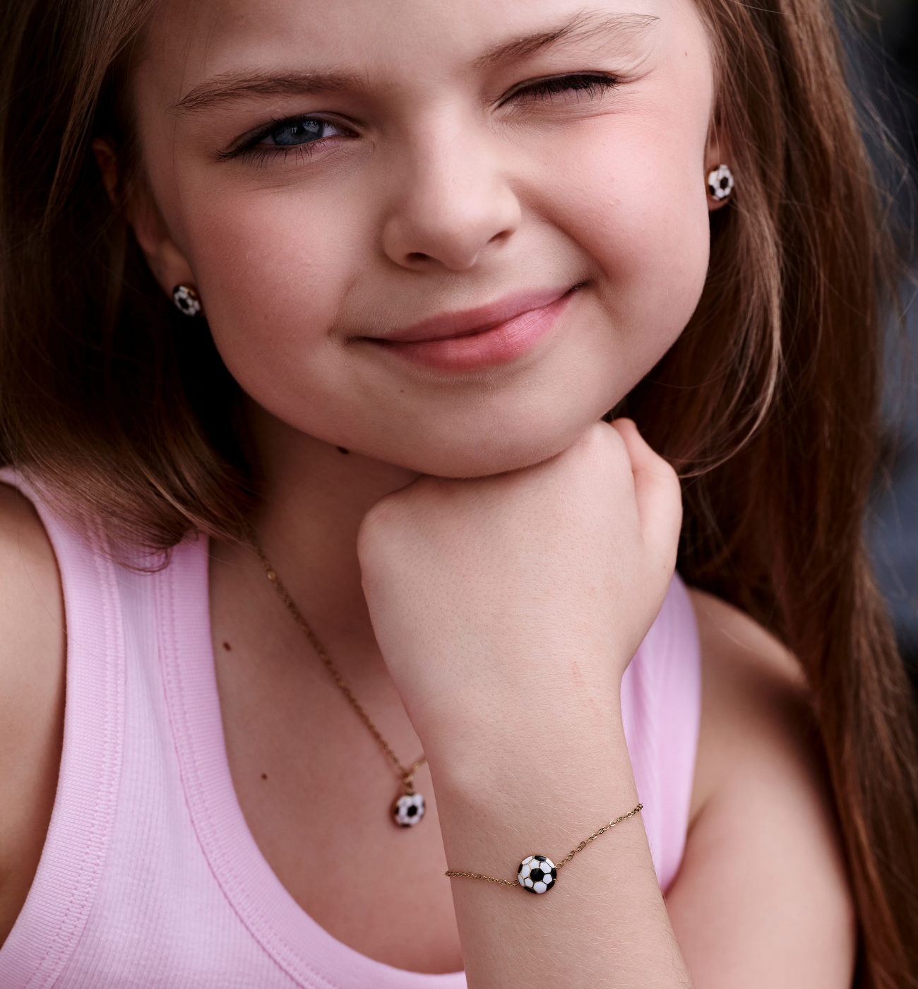 Zestaw biżuterii dla córki z piłką nożną ZN0217