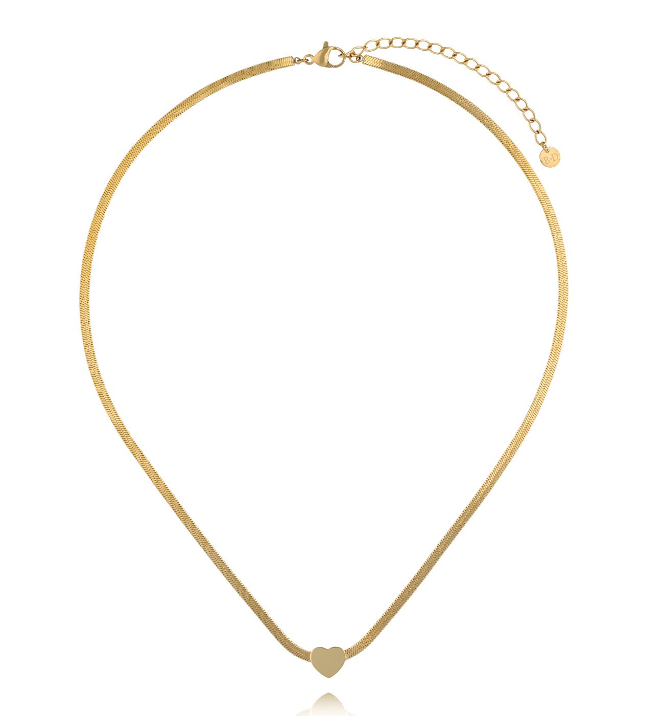 Naszyjnik złota żmijka z sercem NEA0048