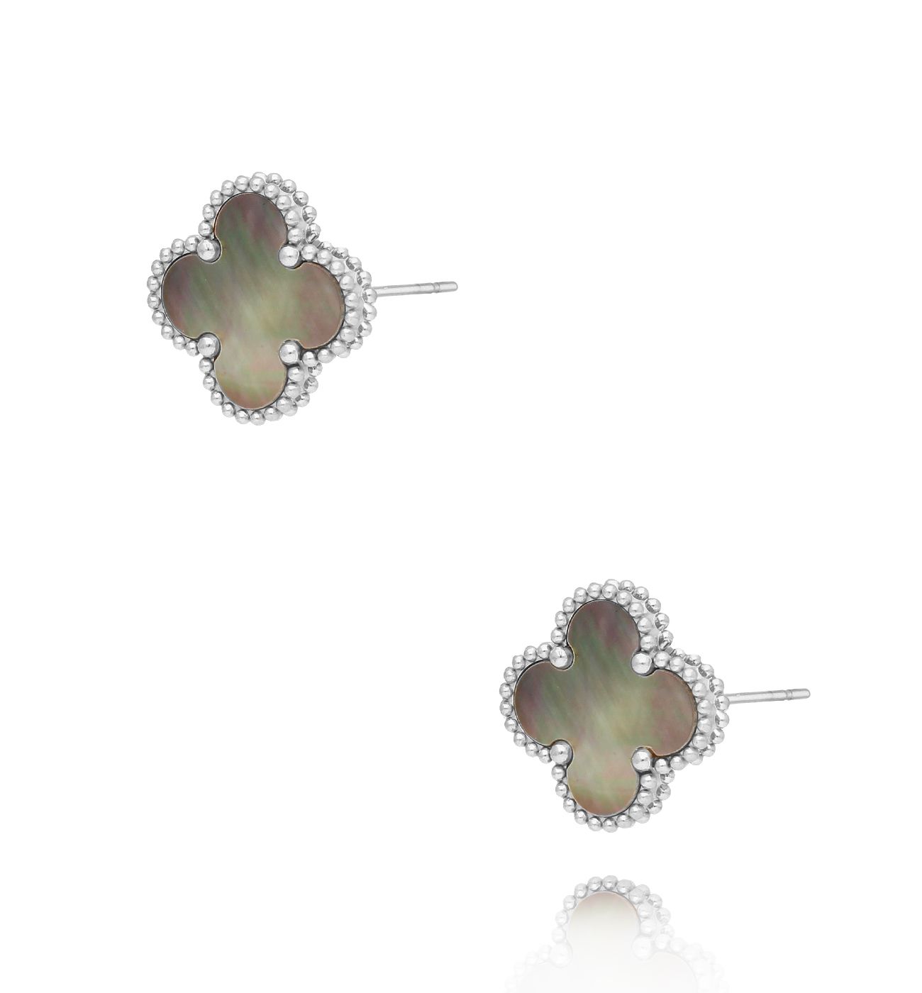 Kolczyki szare koniczynki Clover KSY0161